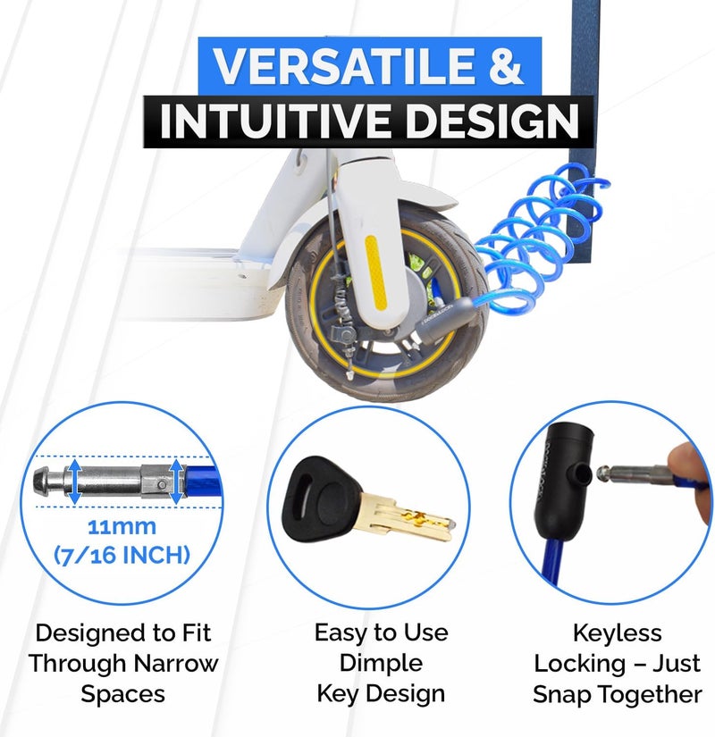 DocksLocks Coiled Security Cable with Key Lock (5’, 10’, 15’, 20’ or 25’ Lengths), Weatherproof Multi-Purpose Anti-Theft Protection for Kayaks, Bikes, Paddleboards, Scooters, Equipment and More 15ft - Image 4
